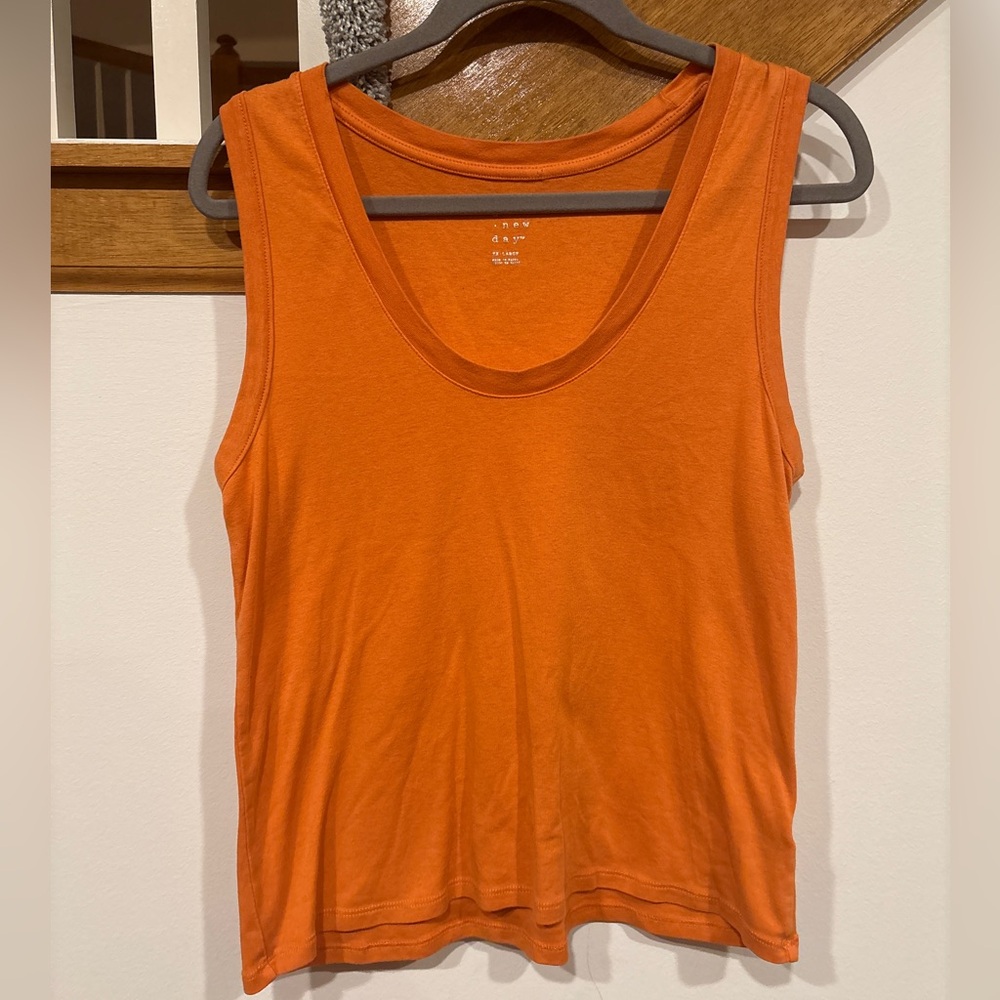 A New Day Orange Sleeveless Tank Top